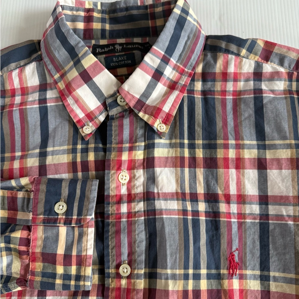 Vintage Polo Ralph Lauren Long Sleeve Button Down Shirt Men’s L Blake Gingham